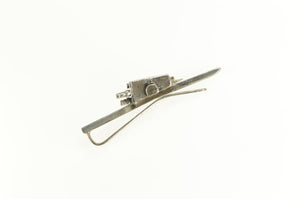 Sterling Silver Vintage Television Camera Film TV Retro Tie Bar