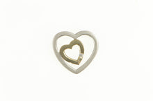 Load image into Gallery viewer, Sterling Silver 14k Gold Two Tone Diamond Hearts Love Pendant