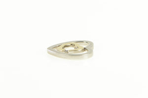 Sterling Silver 14k Gold Two Tone Diamond Hearts Love Pendant