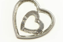 Load image into Gallery viewer, Sterling Silver 14k Gold Two Tone Diamond Hearts Love Pendant
