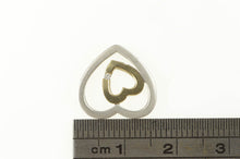 Load image into Gallery viewer, Sterling Silver 14k Gold Two Tone Diamond Hearts Love Pendant
