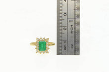 Load image into Gallery viewer, 14K 1.10 Ctw Emerald Diamond Halo Engagement Ring Yellow Gold