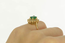 Load image into Gallery viewer, 14K 1.10 Ctw Emerald Diamond Halo Engagement Ring Yellow Gold