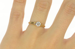 14K 0.47 Ct VVS Diamond Solitaire Engagement Ring Yellow Gold