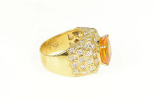 Load image into Gallery viewer, 18K 6.00Ctw Orange Sapphire Diamond Honeycomb Ring Yellow Gold