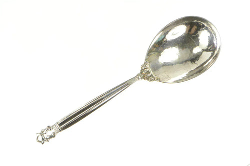 Sterling Silver Georg Jensen Konge Acorn Serving Spoon