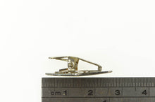 Load image into Gallery viewer, Sterling Silver Art Deco Peach Enamel White Blue Ornate Dress Clip