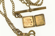Load image into Gallery viewer, Gold Filled Moon Photo Locket Pocket Watch Fob Steampunk Necklace 15.5&quot;