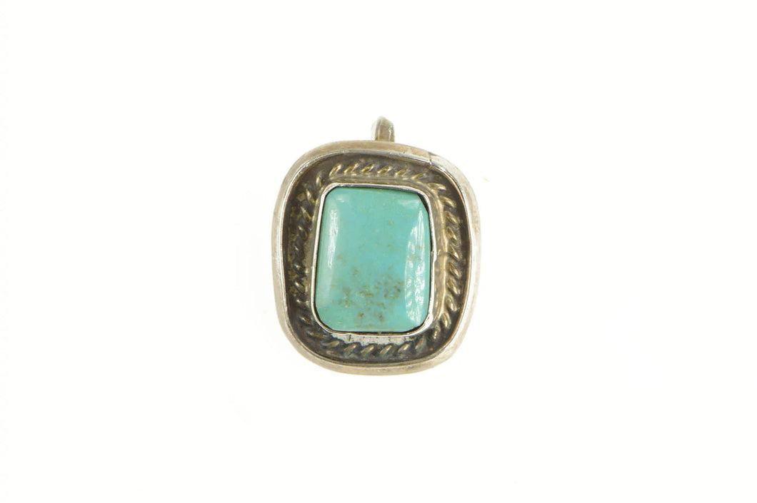 Sterling Silver Native American Artisan Turquoise Pendant