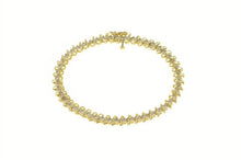 Load image into Gallery viewer, 10K 1.75 Ctw Diamond Classic Tennis Wavy Link Bracelet 7&quot; Yellow Gold