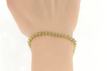 Load image into Gallery viewer, 10K 1.75 Ctw Diamond Classic Tennis Wavy Link Bracelet 7&quot; Yellow Gold