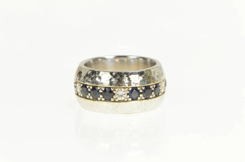 14K 2.55 Ctw Diamond Sapphire 11.4mm Band Ring White Gold