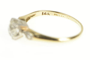 14K 40's 0.58 Ctw Old European Diamond Engagement Ring Yellow Gold