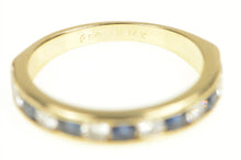 Load image into Gallery viewer, 14K 1.60 Ctw Sapphire Diamond Wedding Band Ring Yellow Gold