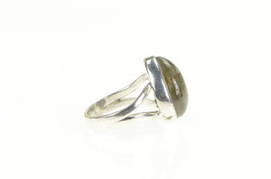 Sterling Silver Pear Labradorite Cabochon Bezel Statement Ring