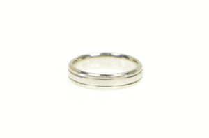 Platinum 5.0mm Grooved Simple Wedding Band Ring