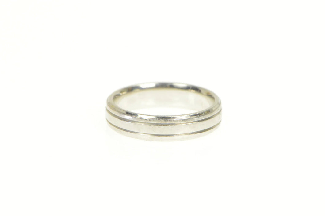 Platinum 5.0mm Grooved Simple Wedding Band Ring
