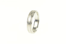 Load image into Gallery viewer, Platinum 5.0mm Grooved Simple Wedding Band Ring