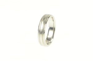 Platinum 5.0mm Grooved Simple Wedding Band Ring