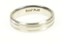 Load image into Gallery viewer, Platinum 5.0mm Grooved Simple Wedding Band Ring