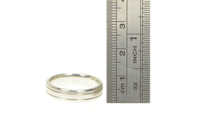 Platinum 5.0mm Grooved Simple Wedding Band Ring