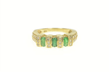 Load image into Gallery viewer, 10K 1.64 Ctw Oval Emerald Diamond Squared Ring Yellow Gold