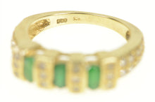 Load image into Gallery viewer, 10K 1.64 Ctw Oval Emerald Diamond Squared Ring Yellow Gold