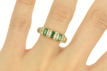 Load image into Gallery viewer, 10K 1.64 Ctw Oval Emerald Diamond Squared Ring Yellow Gold