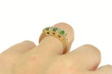 Load image into Gallery viewer, 10K 1.64 Ctw Oval Emerald Diamond Squared Ring Yellow Gold