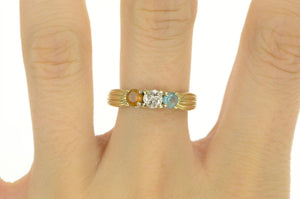 14K 0.86 Ctw Diamond Topaz Citrine Engagement Ring Yellow Gold