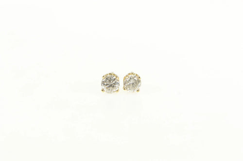 14K 0.30 Ctw Diamond Solitaire Classic Stud Earrings Yellow Gold