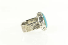 Load image into Gallery viewer, Sterling Silver Turquoise Cabochon Textured Southwestern Ring