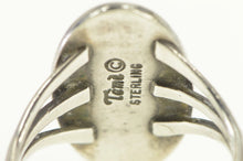 Load image into Gallery viewer, Sterling Silver Teme Coral Lapis Southwestern Geometric Ring