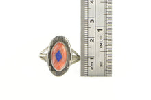 Load image into Gallery viewer, Sterling Silver Teme Coral Lapis Southwestern Geometric Ring