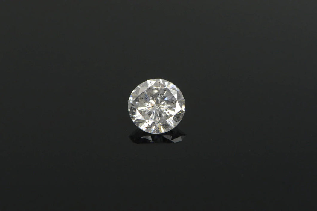 GIA 1.01 Ct Round Brilliant Cut Salt & Pepper Natural Faint Grey I2 Clarity Diamond