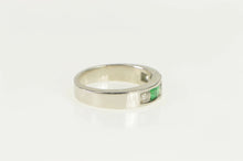 Load image into Gallery viewer, 14K 1.00 Ctw Natural Emerald Diamond Band Ring White Gold