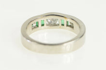 Load image into Gallery viewer, 14K 1.00 Ctw Natural Emerald Diamond Band Ring White Gold