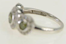 Load image into Gallery viewer, 14K 1.30 Ctw Green White Diamond Halo Engagement Ring White Gold