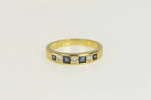Load image into Gallery viewer, 18K 0.63 Ctw Princess Sapphire Diamond Wedding Ring Yellow Gold