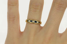 Load image into Gallery viewer, 18K 0.63 Ctw Princess Sapphire Diamond Wedding Ring Yellow Gold
