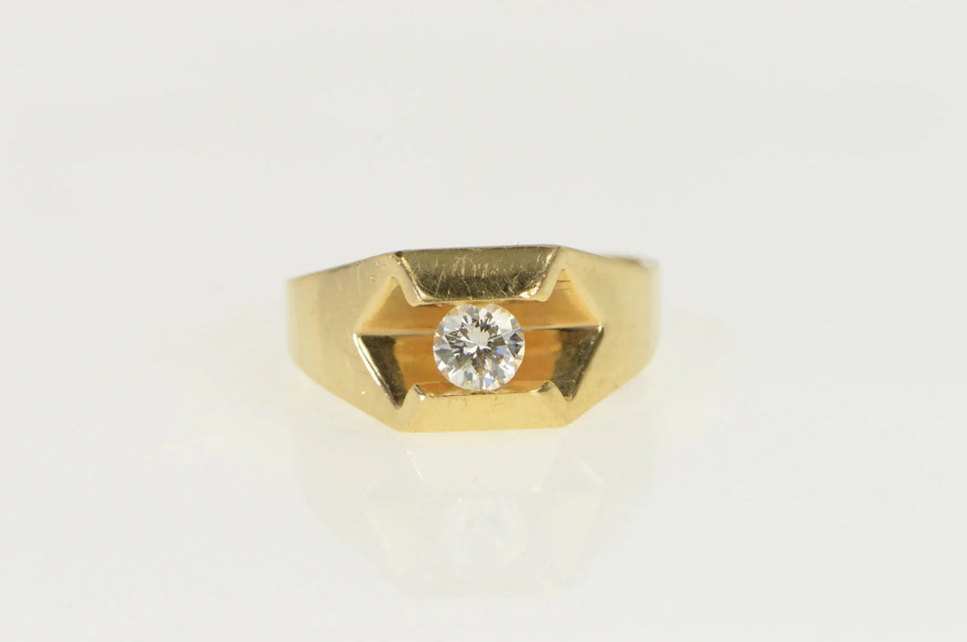14K 0.45 Ct VS Diamond Pressure Set Men's Ring Yellow Gold