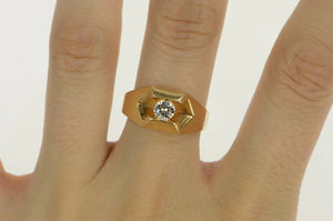 14K 0.45 Ct VS Diamond Pressure Set Men's Ring Yellow Gold