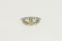 Load image into Gallery viewer, 18K Art Deco Citrine Diamond Vintage Engagement Ring White Gold