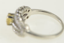 Load image into Gallery viewer, 18K Art Deco Citrine Diamond Vintage Engagement Ring White Gold