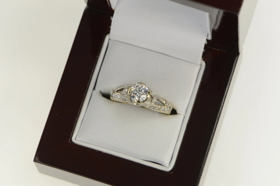 18K 1.25 Ctw Diamond 0.75 Ct Engagement Ring Yellow Gold
