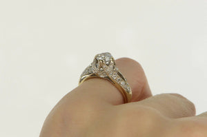 18K 1.25 Ctw Diamond 0.75 Ct Engagement Ring Yellow Gold