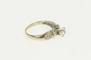 14K 0.71 Ctw Diamond CZ Center Travel Engagement Ring White Gold