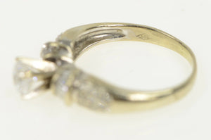 14K 0.71 Ctw Diamond CZ Center Travel Engagement Ring White Gold