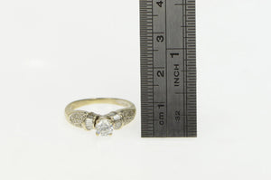 14K 0.71 Ctw Diamond CZ Center Travel Engagement Ring White Gold