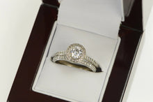 Load image into Gallery viewer, 14K Round Halo Engagement Bridal Set Moissanite Ring White Gold